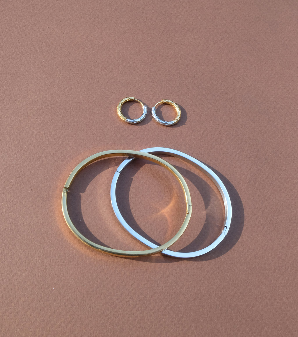 Two-Tone Hoop Earrings