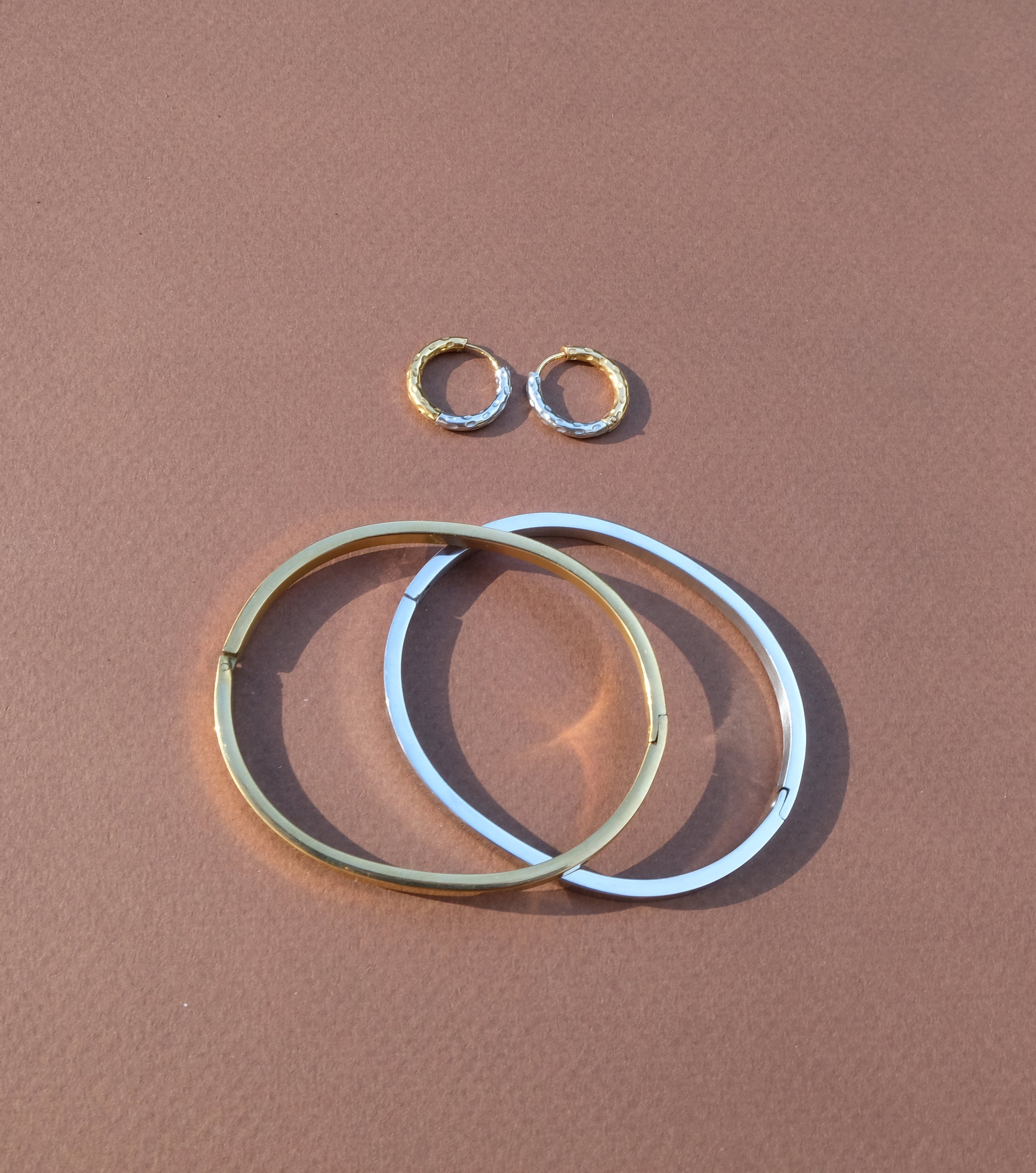 Two-Tone Hoop Earrings