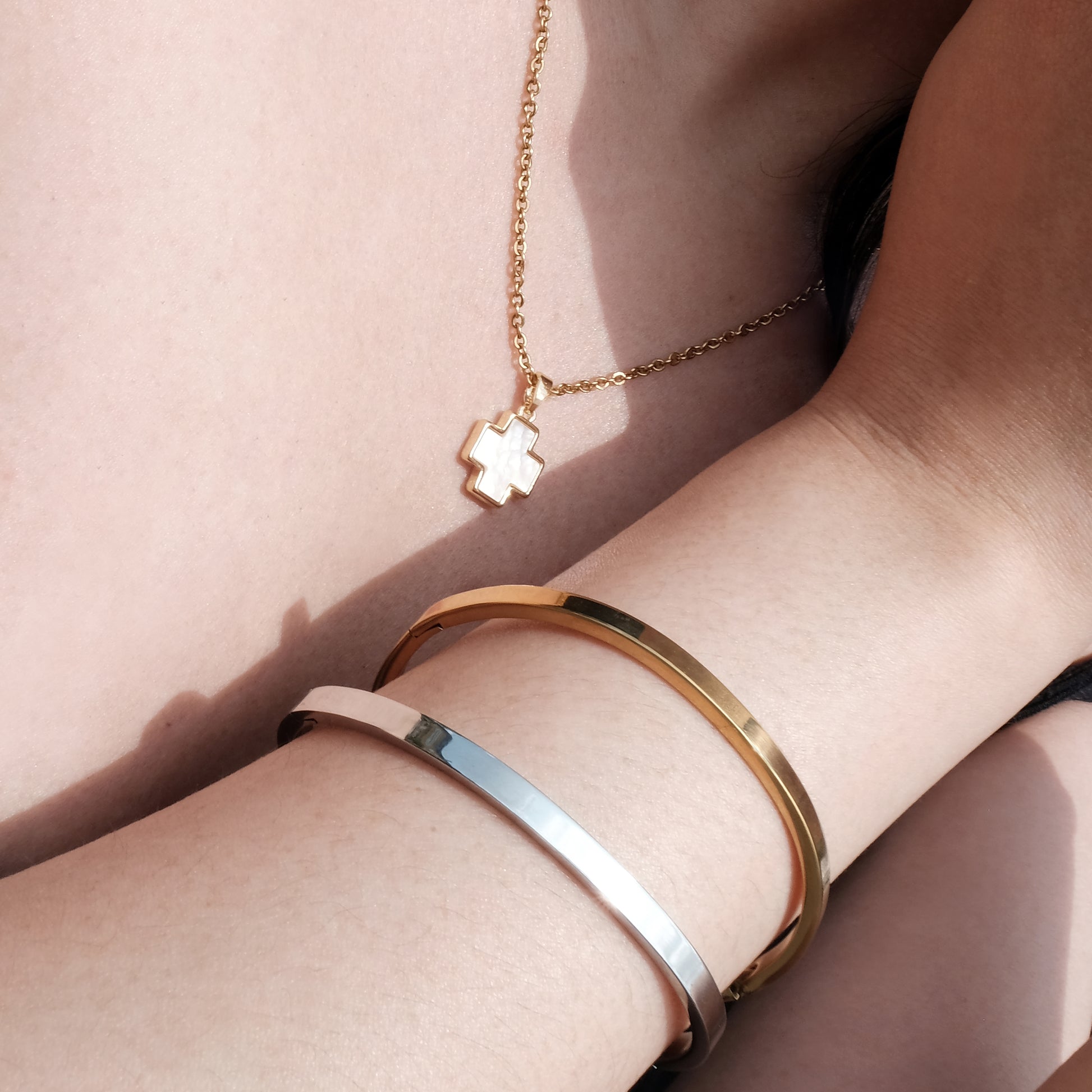 Two-Tone Minimalist Bracelet Duo